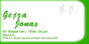 gejza jonas business card