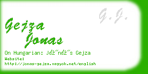 gejza jonas business card